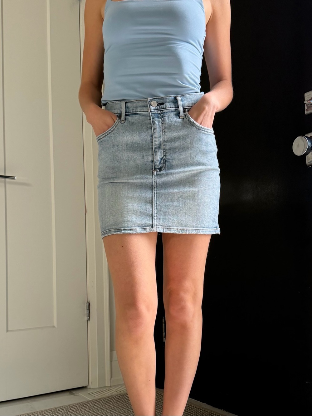 Denim Forum Light Blue Denim Mini Skirt